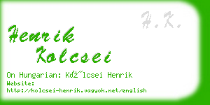 henrik kolcsei business card