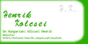 henrik kolcsei business card